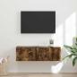 Preview: ARDEBO.de - TV-Wandschrank 98 x 31 x 29,5 cm Räuchereiche Holzwerkstoff
