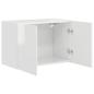 Preview: TV-Wandschrank 59,5 x 31 x 40 cm Hochglanz Weiß Holzwerkstoff