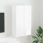 Preview: ARDEBO.de - TV-Wandschrank 59,5 x 31 x 100 cm Hochglanz Weiß Holzwerkstoff