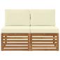 Preview: 2 Stück Outdoor Mittelsofa Massivholz Akazie Natur
