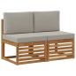 Preview: 2 Stück Outdoor Mittelsofa Massivholz Akazie Natur