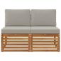 Preview: 2 Stück Outdoor Mittelsofa Massivholz Akazie Natur