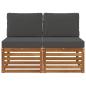 Preview: 2 Stück Outdoor Mittelsofa Massivholz Akazie Natur