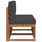 Preview: 2 Stück Outdoor Mittelsofa Massivholz Akazie Natur