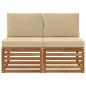 Preview: 2 Stück Outdoor Mittelsofa Massivholz Akazie Natur