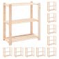 Preview: ARDEBO.de - Lagerregale 3 Böden 10 Stk. 80x38x90cm Massivholz Kiefer 150kg