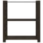Preview: Lagerregal mit 3 Böden Schwarz 80x38x90 cm Massivholz Kiefer