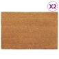 Preview: ARDEBO.de - Fußmatten 2 Stk. Natur 40x60 cm Kokosfaser Getuftet
