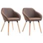 Preview: ARDEBO.de - Esszimmerstühle 2 Stk. Braun Stoff
