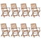 Preview: Klappbare Gartenstühle 8 Stk. mit Kissen Massivholz Akazie