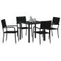 Preview: Garten Essgruppe 5 Stk. Schwarz Poly-Rattan