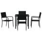 Preview: Garten Essgruppe 5 Stk. Schwarz Poly-Rattan
