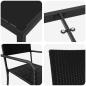Preview: Garten Essgruppe 5 Stk. Schwarz Poly-Rattan