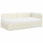 Preview: Eckbettgestell Creme 90 x 190 cm Samt