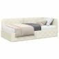 Preview: Eckbettgestell Creme 90 x 190 cm Samt