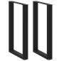 Preview: ARDEBO.de - Bartischbeine U-Form 2 Stk. Schwarz 60x(90-91) cm Stahl