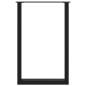 Preview: Bartischbeine U-Form 2 Stk. Schwarz 60x(90-91) cm Stahl