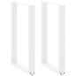 Preview: ARDEBO.de - Bartischbeine U-Form 2 Stk. Weiß 60x(90-91) cm Stahl