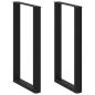 Preview: ARDEBO.de - Bartischbeine U-Form 2 Stk. Schwarz 60x(100-101) cm Stahl