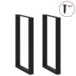 Preview: Bartischbeine U-Form 2 Stk. Schwarz 60x(100-101) cm Stahl