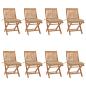 Preview: ARDEBO.de - Klappbare Gartenstühle mit Kissen 8 Stk. Massivholz Teak