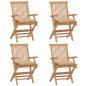 Preview: ARDEBO.de - Gartenstühle mit Beige Kissen 4 Stk. Massivholz Teak