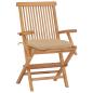 Preview: Gartenstühle mit Beigen Kissen 8 Stk. Massivholz Teak