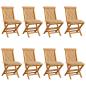 Preview: ARDEBO.de - Gartenstühle mit Beigen Kissen 8 Stk. Massivholz Teak