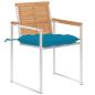 Preview: Gartenstühle 6 Stk. mit Kissen Massivholz Teak