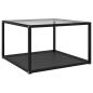 Preview: ARDEBO.de - Couchtisch Transparent und Schwarz 60x60x35 cm Hartglas