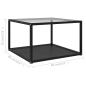 Preview: Couchtisch Transparent und Schwarz 60x60x35 cm Hartglas