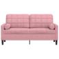 Preview: 2-Sitzer-Sofa mit Zierkissen Rosa 140 cm Samt