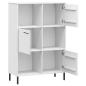 Preview: Bücherregal OSLO mit Metallbeinen Weiß 90x35x128,5cm Massivholz