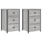 Preview: Nachttische 2 Stk. Grau Sonoma 40x36x60 cm Holzwerkstoff