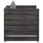 Preview: 2-tlg. Garten-Lounge-Set mit Kissen Grau Imprägniertes Holz