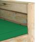 Preview: 2-tlg. Garten-Lounge-Set mit Kissen Grün Imprägniertes Holz