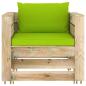 Preview: 2-tlg. Garten-Lounge-Set mit Kissen Grün Imprägniertes Holz