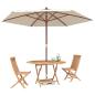 Preview: Garten Bistro Set 3 stk. Natur Massivholz Teak