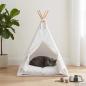 Preview: ARDEBO.de - Haustier-Tipi mit Kissen Weiß 40 x 40 x 50 cm Polyester