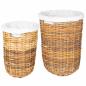 Preview: Wäschekorb mit Deckel 2 stk. Naturbraun Kubu Rattan