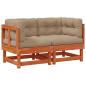 Preview: 2 Stk. Gartenecksofa Massives Kiefernholz Wachsbraun