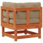 Preview: 2 Stk. Gartenecksofa Massives Kiefernholz Wachsbraun