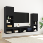 Preview: TV-Schränk 4 pcs Schwarz Eichen-Optik Holzwerkstoff
