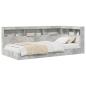 Preview: Bücherregal-Bett mit Regal Betongrau 75 x 190 cm Holzwerkstoff