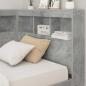 Preview: Bücherregal-Bett mit Regal Betongrau 75 x 190 cm Holzwerkstoff