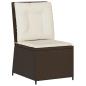 Preview: Garten-Sofa mit Kissen Schwarz und Cremeweiß Poly-Rattan