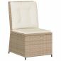 Preview: Garten-Sofa mit Kissen Schwarz und Cremeweiß Poly-Rattan