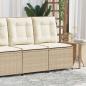 Preview: Garten-Sofa mit Kissen Schwarz und Cremeweiß Poly-Rattan