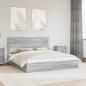 Preview: ARDEBO.de - Aufbewahrungsbett Sonoma-Grau 200 x 200 cm Holzwerkstoff