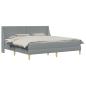 Preview: Bettgestell mit Matratze Hellgrau 200 x 200 cm Polyester